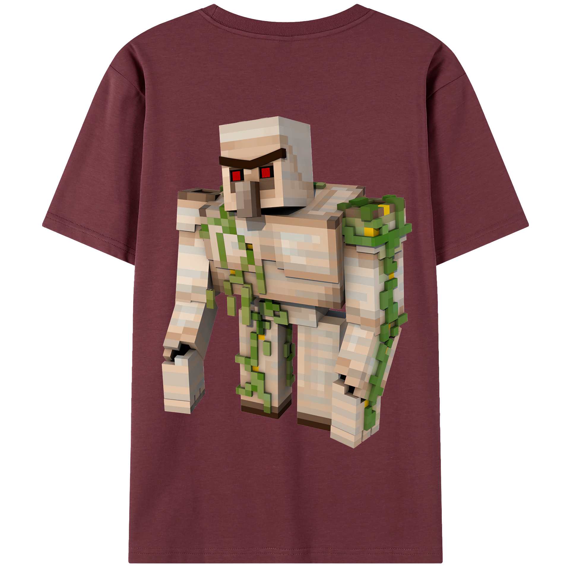 （画像用） マインクラフト ブロックの世界 Minecraft MC Block world 綿100％半袖Tシャツ（背面プリント）